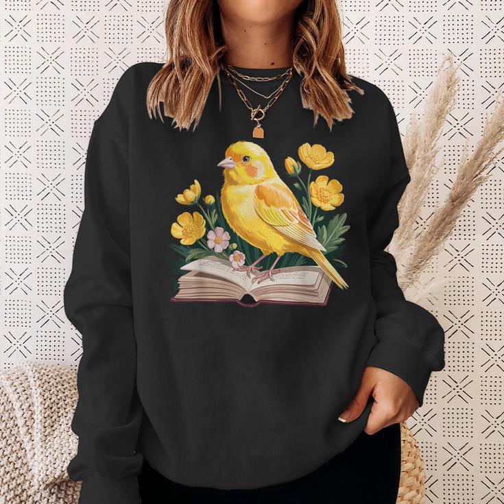 Canary Bird Floral Book Yellow Bird Reading Bookish Teacher Sweatshirt Gifts for Her Canary Bird Floral Book Yellow Bird Reading Bookish Teacher Sweatshirt Gifts for Her