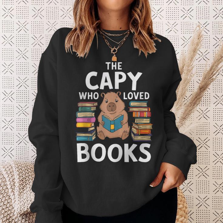 Capybara Book Lover Rodent Animal Capy Bookworm Sweatshirt Gifts for Her