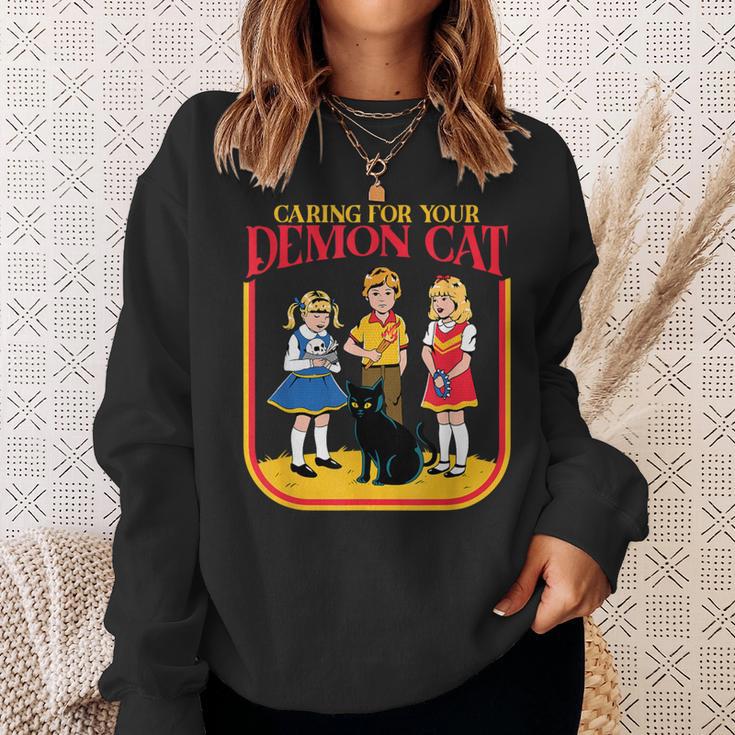 Caring For Your Evil Cat Retro Dark Humor Book Cover Sweatshirt Gifts for Her Caring For Your Evil Cat Retro Dark Humor Book Cover Sweatshirt Gifts for Her