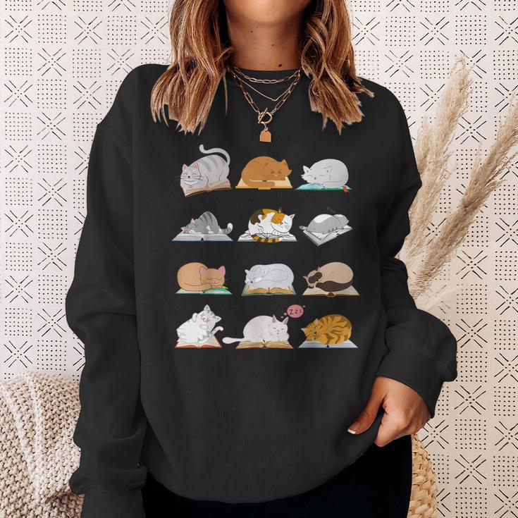 Cat Books For Bookworm And Reading Fan As Cat Owner Sweatshirt Gifts for Her