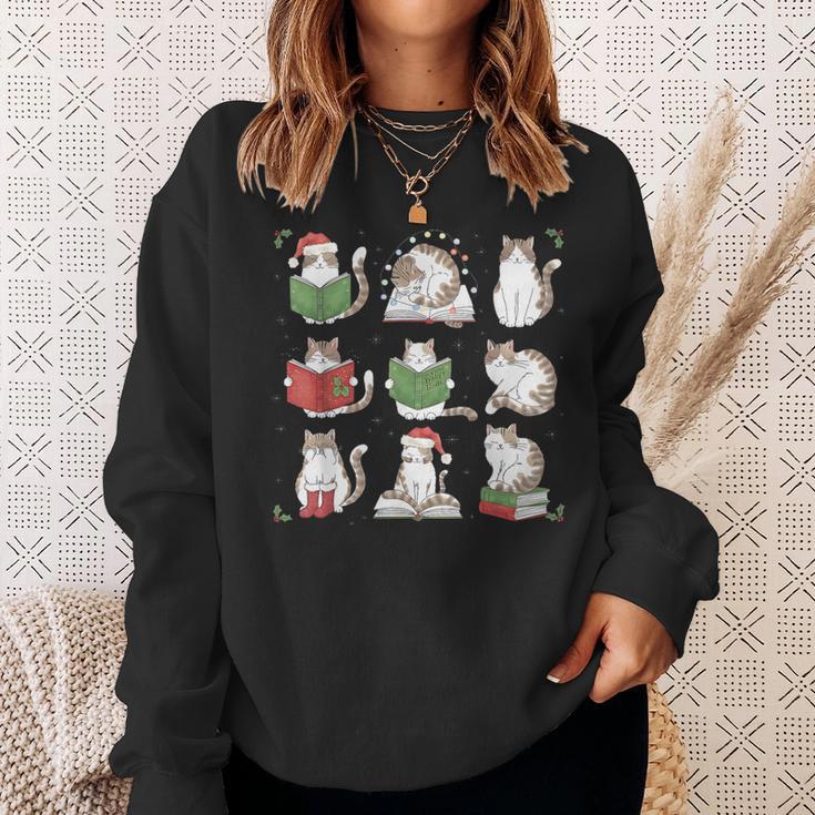 Cat Reading Book Funny Christmas Cat Book Lover Librarian Men Women Kids Sweatshirt Gifts for Her Cat Reading Book Funny Christmas Cat Book Lover Librarian Men Women Kids Sweatshirt Gifts for Her