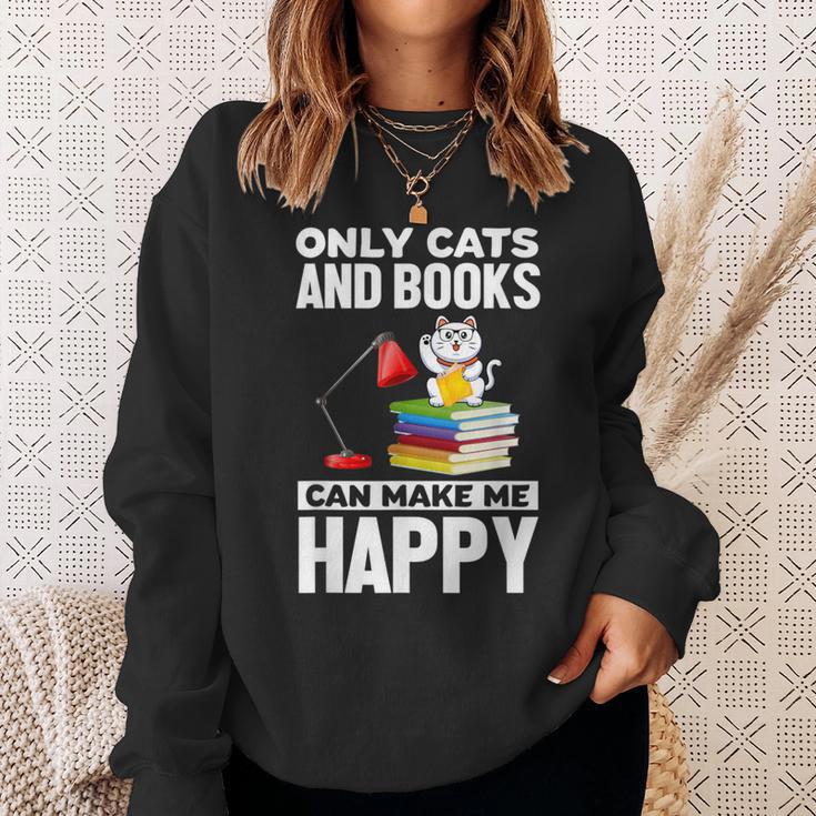 Only Cats And Books Can Make Me Happy Cat Lover Men Women Kids Sweatshirt Gifts for Her Only Cats And Books Can Make Me Happy Cat Lover Men Women Kids Sweatshirt Gifts for Her