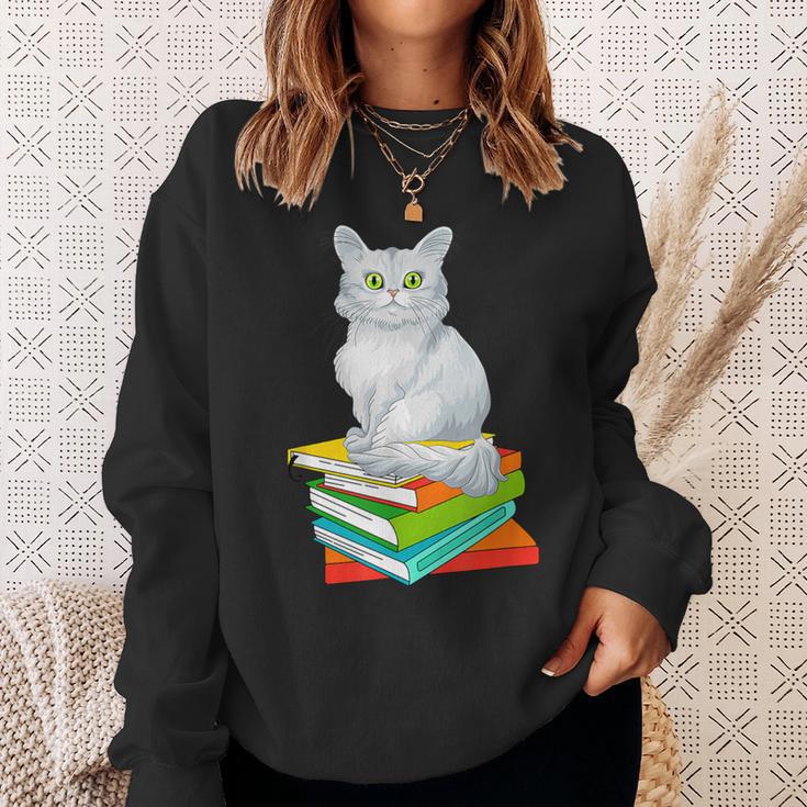 Cats And Books Lover Persian Cat For Men Women Kids Sweatshirt Gifts for Her