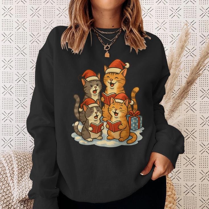 Cats Reading Books Christmas Tree Sweatshirt Gifts for Her Cats Reading Books Christmas Tree Sweatshirt Gifts for Her