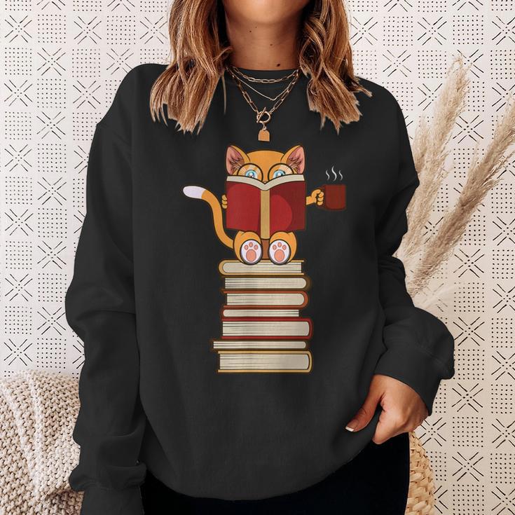 Cats And Reading Books Literature Sweatshirt Gifts for Her