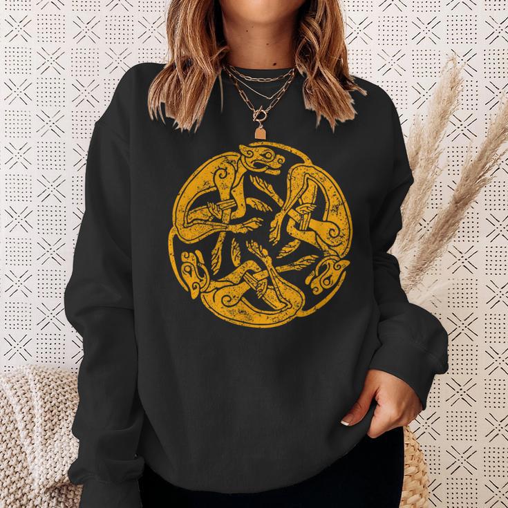 Celtic Book Of Kells Trinity Hounds Sweatshirt Gifts for Her