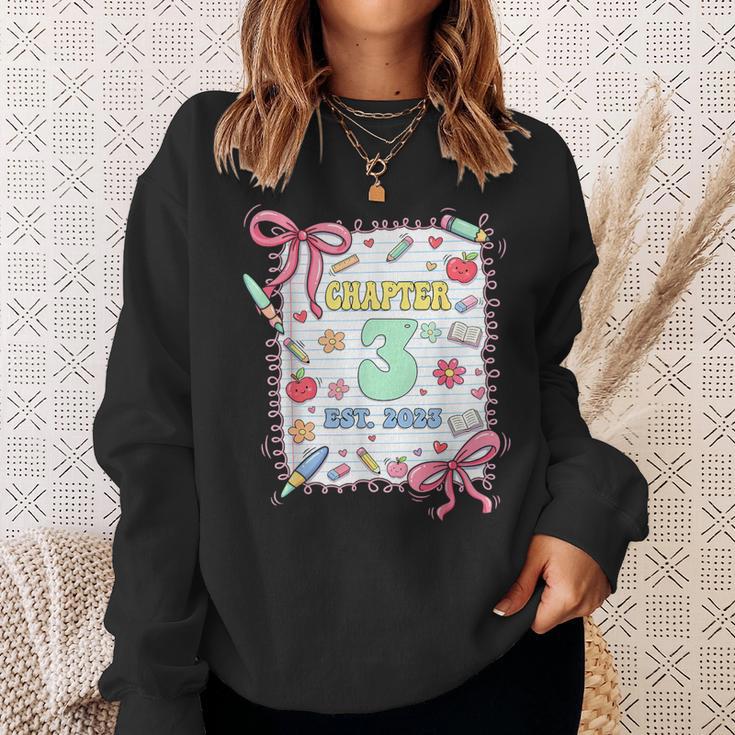 Chapter 3 Years Old 3rd Birthday Book Lover Coquette Bow Sweatshirt Gifts for Her Chapter 3 Years Old 3rd Birthday Book Lover Coquette Bow Sweatshirt Gifts for Her