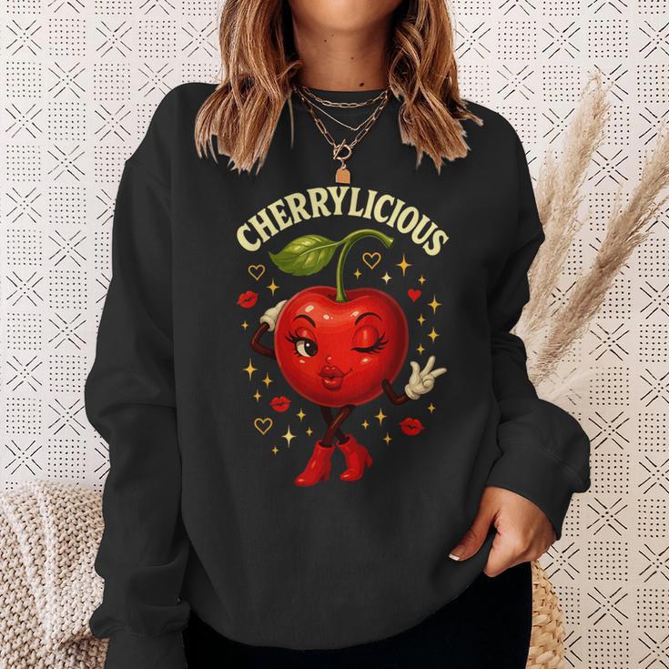 Cherrylicious キュート チェリー さくらんぼ おもしろフルーツ スウェットシャツ 彼女への贈り物