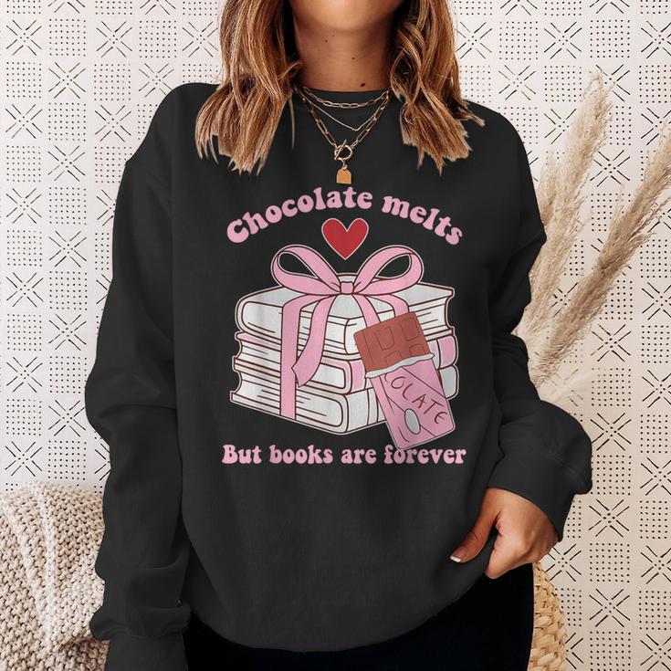 Chocolate Melts But Books Are Forever Booktrovert Sweatshirt Gifts for Her Chocolate Melts But Books Are Forever Booktrovert Sweatshirt Gifts for Her