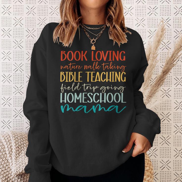 Christian Women Retro Homeschool Mama Book Loving Field Trip Sweatshirt Gifts for Her