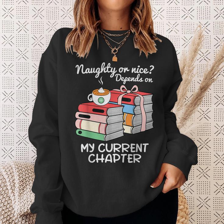 Christmas Book Lovers Naughty Or Nice Sweatshirt Gifts for Her