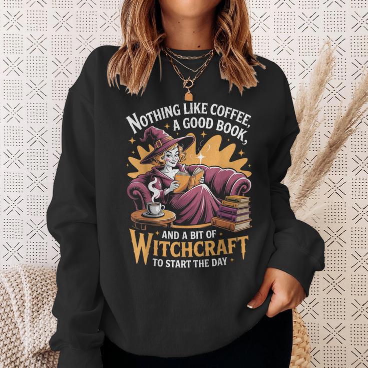 Coffee Book Witchcraft Witch Witches Bookish Reader Reading Sweatshirt Gifts for Her