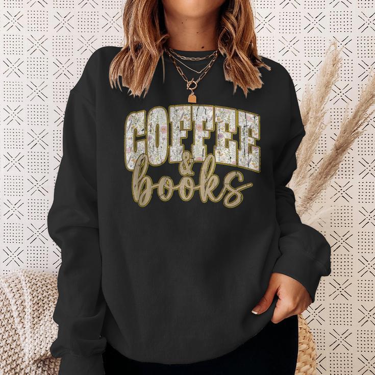 Coffee And Books I Love Them Both Book Coffee Lover Sweatshirt Gifts for Her