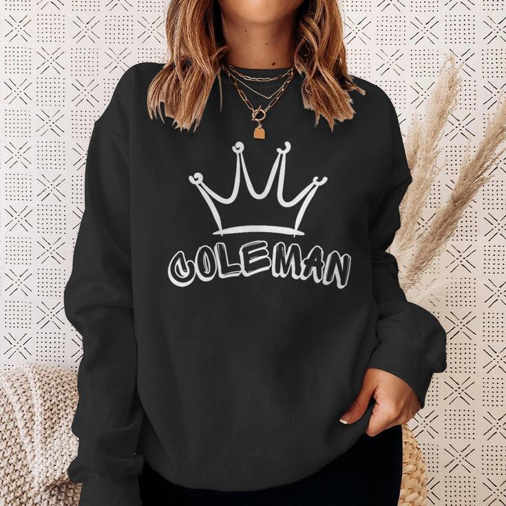 Coleman ファミリーネーム クールなコールマンの名前とロイヤルクラウン スウェットシャツ 彼女への贈り物