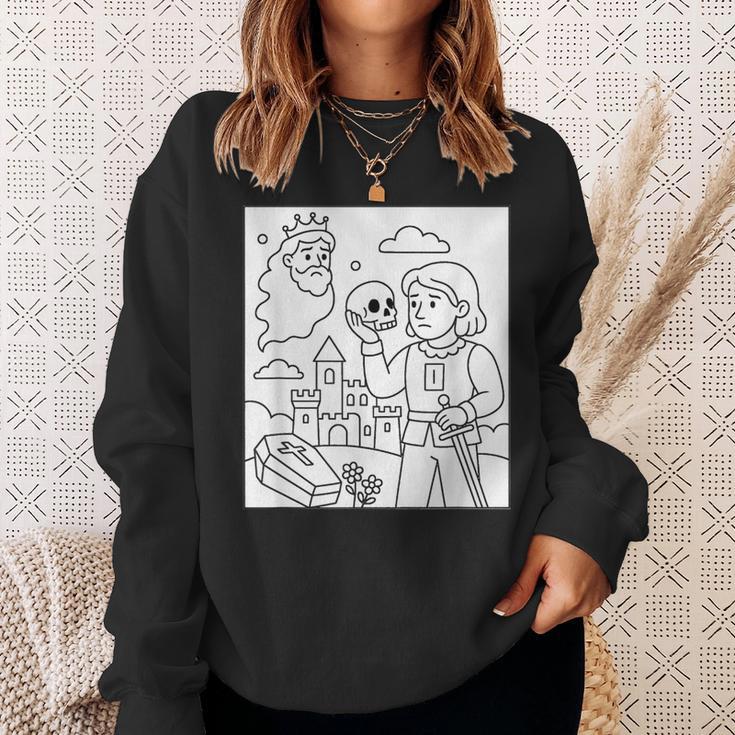 Coloring Book Hamlet Ghost Yorick Castle Shakespeare Play Sweatshirt Gifts for Her