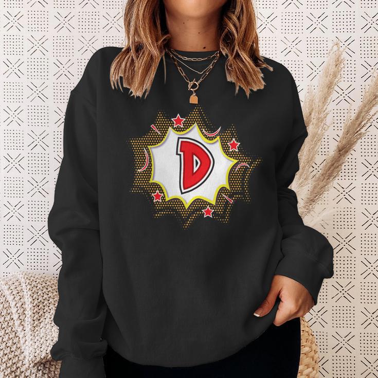 Comic Book Style Monogram Letter D For Boys Girls Women Men Sweatshirt Gifts for Her Comic Book Style Monogram Letter D For Boys Girls Women Men Sweatshirt Gifts for Her