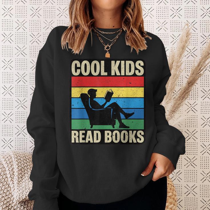 Cool Kids Read Books Retro Reading Vintage Sweatshirt Gifts for Her