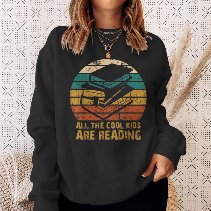 All The Cool Kids Are Reading Books Sweatshirt Gifts for Her
