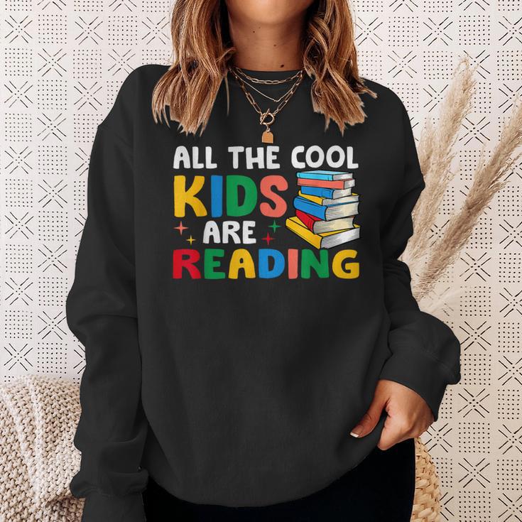 All The-Cool Kids Are Reading Teacher Book Lover Librarian Sweatshirt Gifts for Her