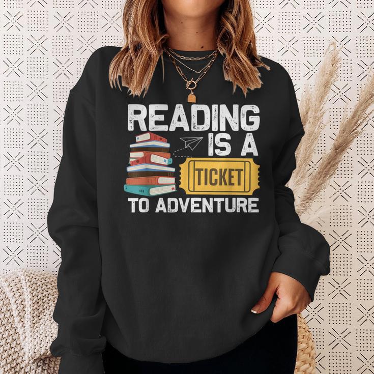 Cool Reading For Men Women Read Books Library Book Lovers Sweatshirt Gifts for Her