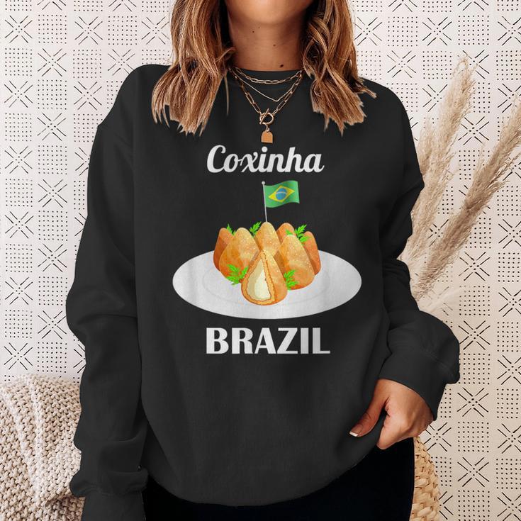 Coxinha 伝統的なブラジル料理 ブラジル国旗 スウェットシャツ 彼女への贈り物