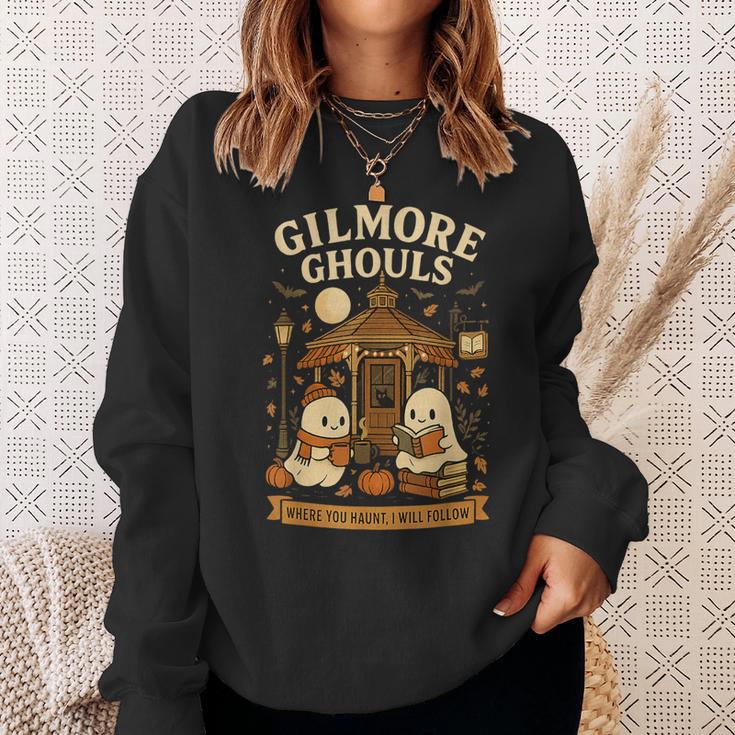 Cozy Ghouls Bookish Halloween Gazebo Scene Sweatshirt Gifts for Her
