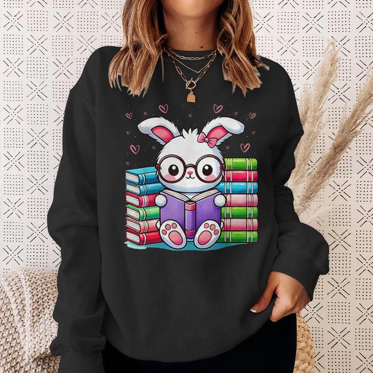 Cute Bunny Reader Rabbit Book Lover Reading Sweatshirt Gifts for Her Cute Bunny Reader Rabbit Book Lover Reading Sweatshirt Gifts for Her
