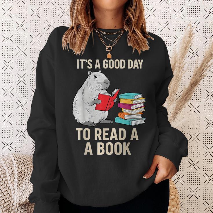 Cute Capybara It's a Good Day To Read a Book World Book Day Sweatshirt Gifts for Her