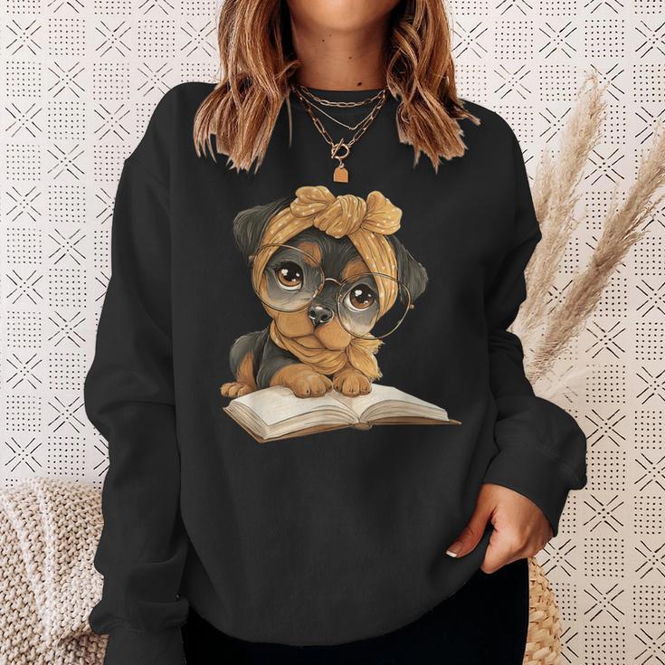 Cute Dog Reading Book Bandana Pup Reader Sweatshirt Gifts for Her Cute Dog Reading Book Bandana Pup Reader Sweatshirt Gifts for Her