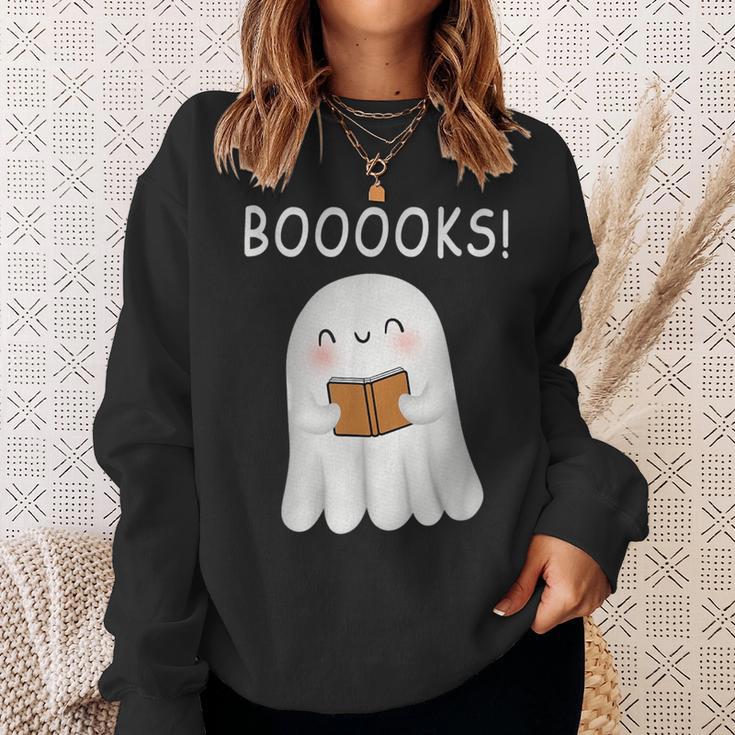Cute Ghost Book Reading Halloween Teacher Booooks For Men Women Kids Sweatshirt Gifts for Her