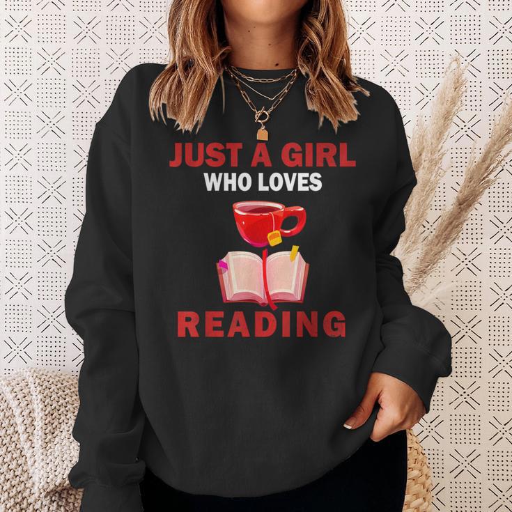 Cute Just A Girl Who Loves Reading Books Women And Girls Sweatshirt Gifts for Her