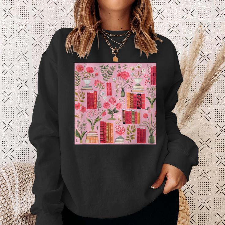 Cute Pink Book Pattern Book Lover Sweatshirt Gifts for Her Cute Pink Book Pattern Book Lover Sweatshirt Gifts for Her