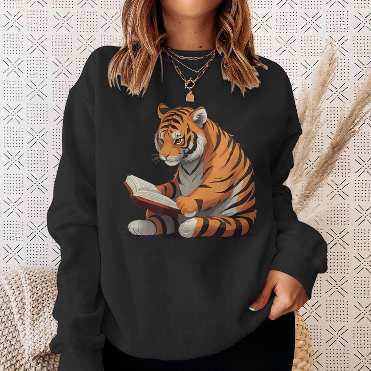 Cute Tiger Is Reading a Book Reading Tiger Sweatshirt Gifts for Her