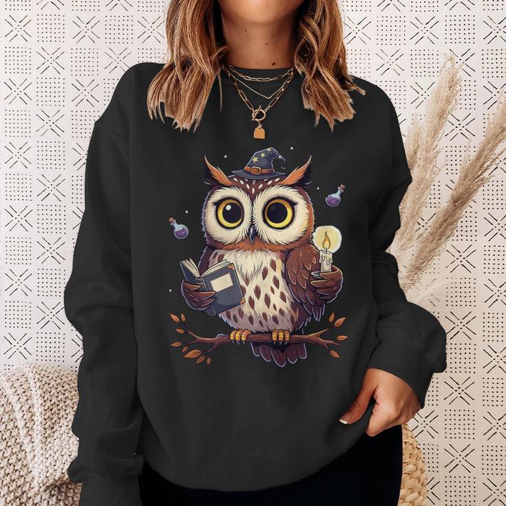 Cute Wizard Owl Reading Book Magic Candle Sweatshirt Gifts for Her Cute Wizard Owl Reading Book Magic Candle Sweatshirt Gifts for Her