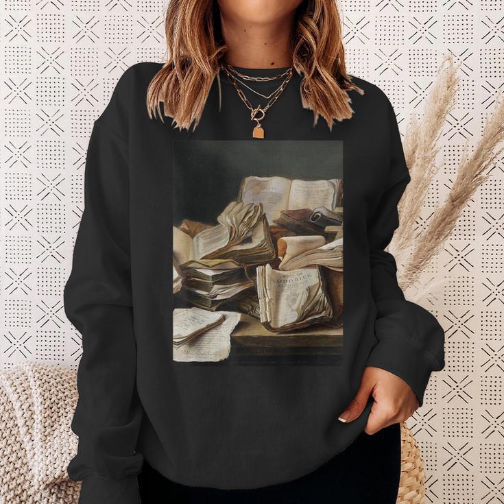 Dark Academia Aesthetic Styles Book Lover Art Sweatshirt Gifts for Her