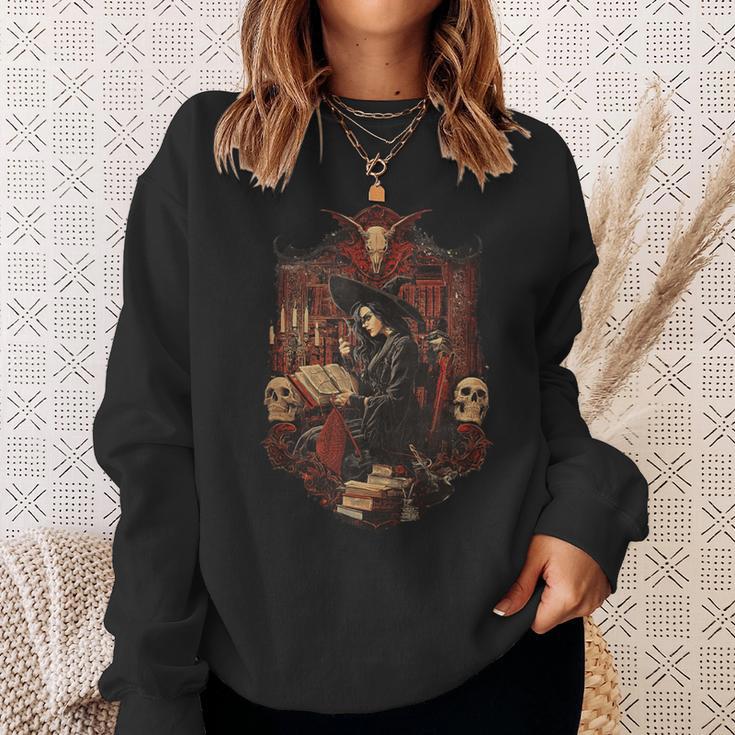 Dark Academia Witch Reading Book Gothic Library Sweatshirt Gifts for Her