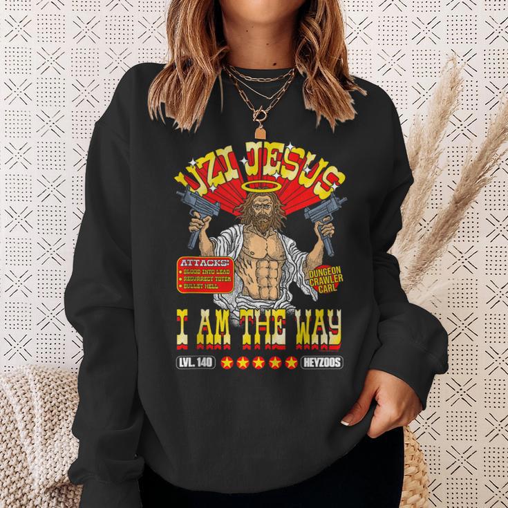 DCC Uzi Jesus I Am The Way Character Stats RPG Books Sweatshirt Gifts for Her