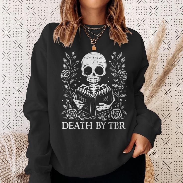 Death By TBR Reading Book Lover Bookworm Bibliophile Reader Sweatshirt Gifts for Her