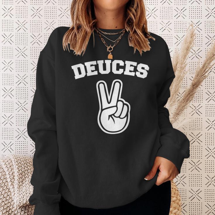 Deuces Finger Deuces 長袖tシャツ スウェットシャツ 彼女への贈り物