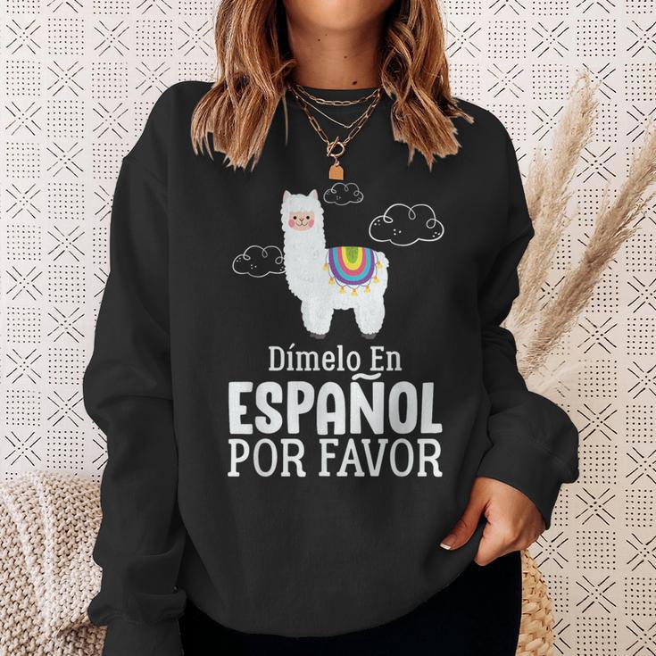 Dimelo En Espanol Por Favor 面白い スペイン語 スウェットシャツ 彼女への贈り物