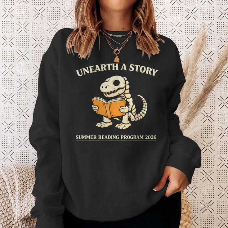 Dinosaur Books Readers Summer Reading 2026 Unearth a Story Sweatshirt Gifts for Her