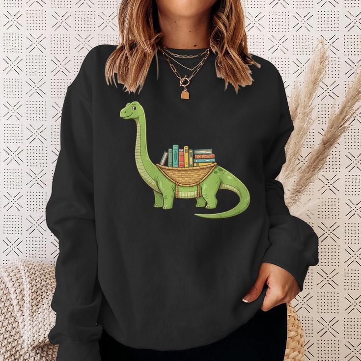 Dinosaur Librarian Book Lover Reading Brontosaurus Sweatshirt Gifts for Her Dinosaur Librarian Book Lover Reading Brontosaurus Sweatshirt Gifts for Her