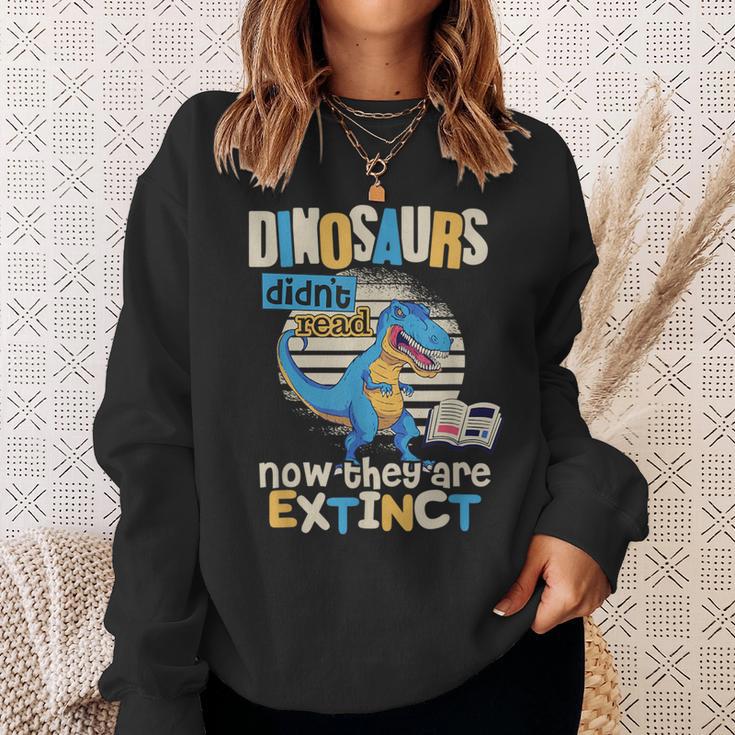 Dinosaurs Didn't Read Shirt Reading Librarian Book Boys Girl Sweatshirt Gifts for Her Dinosaurs Didn't Read Shirt Reading Librarian Book Boys Girl Sweatshirt Gifts for Her