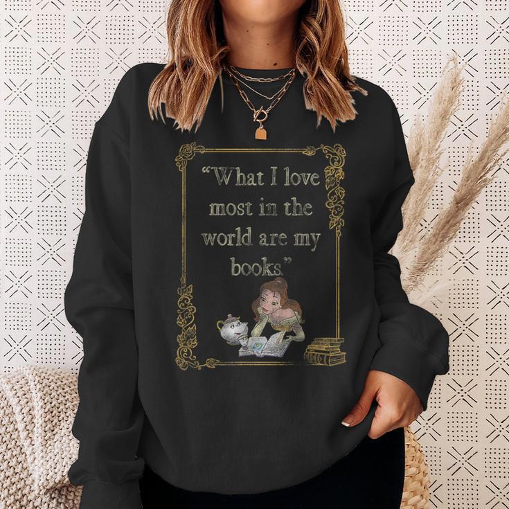 Disney Beauty And The Beast Group Shot What I Love Most Book Sweatshirt Gifts for Her