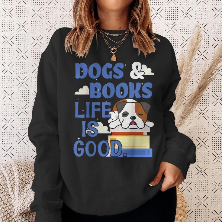 Dog Books Life Is Great Sweatshirt Gifts for Her Dog Books Life Is Great Sweatshirt Gifts for Her