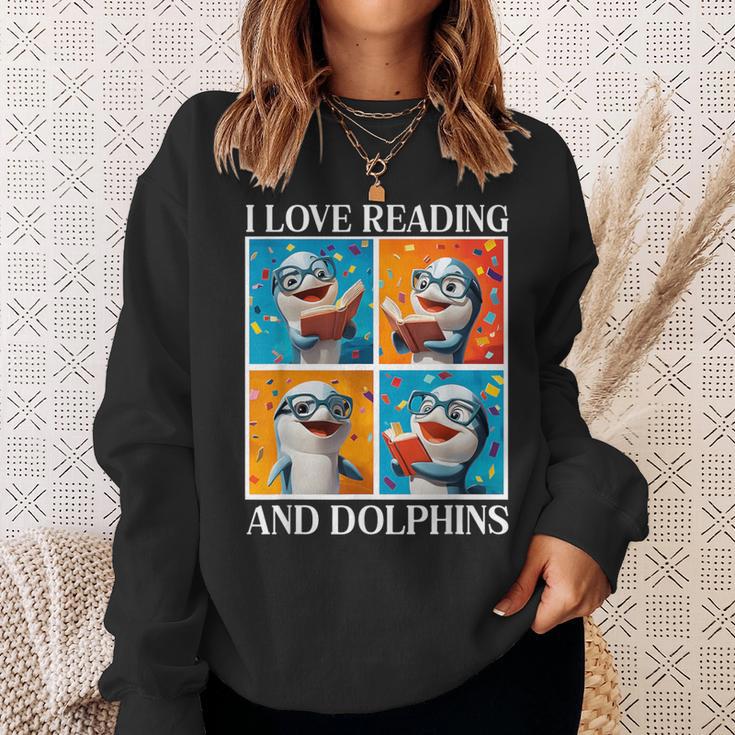 Dolphin Love Reading And Dolphins Child Book Lover Sweatshirt Gifts for Her Dolphin Love Reading And Dolphins Child Book Lover Sweatshirt Gifts for Her