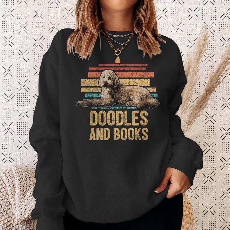Doodles And Books Goldendoodle Dog Doodle Book Lover Retro Sweatshirt Gifts for Her Doodles And Books Goldendoodle Dog Doodle Book Lover Retro Sweatshirt Gifts for Her