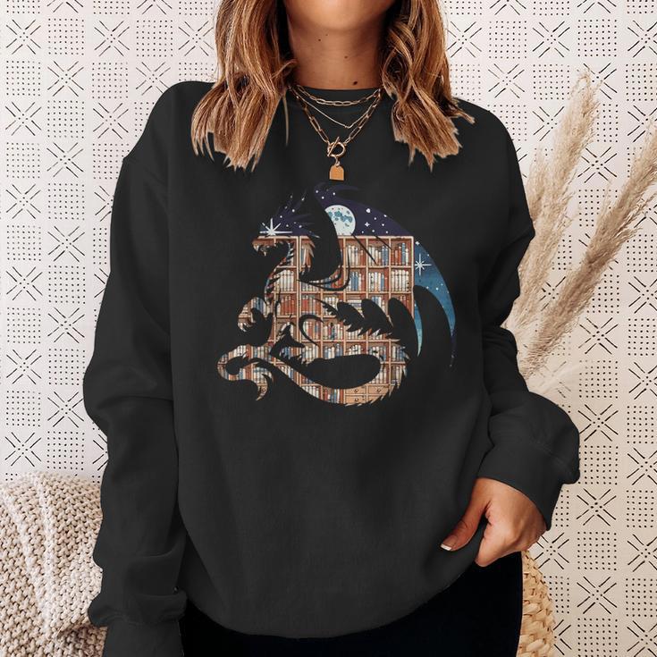 Dragon Silhouette Books Librarian Bookworm Women Men Kids Sweatshirt Gifts for Her