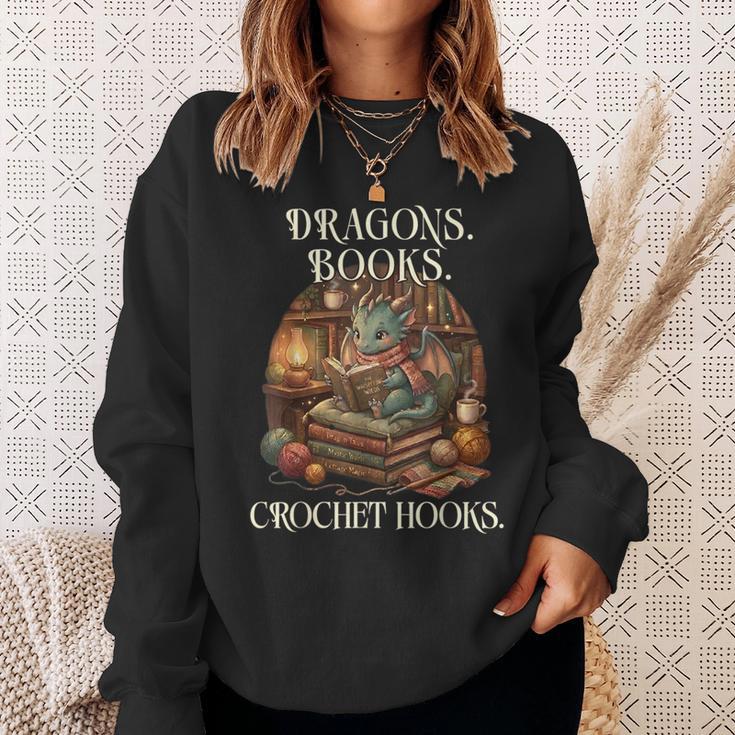 Dragons Books Crochet Hooks Sweatshirt Gifts for Her