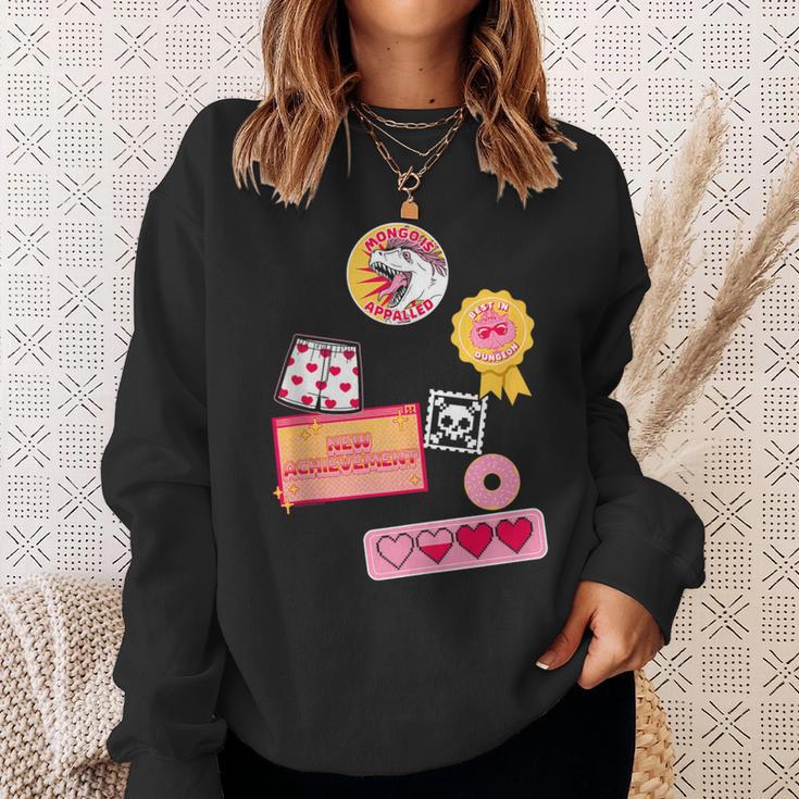 Dungeon Crawler Carl Colorful Sticker Collage LitRPG Book Sweatshirt Gifts for Her